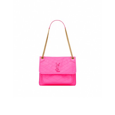 YSL NIKI MEDIUM IN CRINKLED LAMBSKIN 633158AAA6N5646 (28*20*8.5cm)